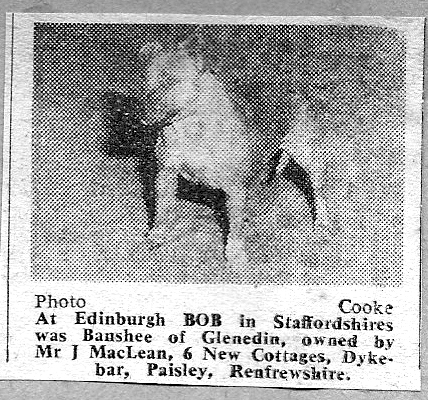 Banshee of Glenedia winning BOB at Edinburh.