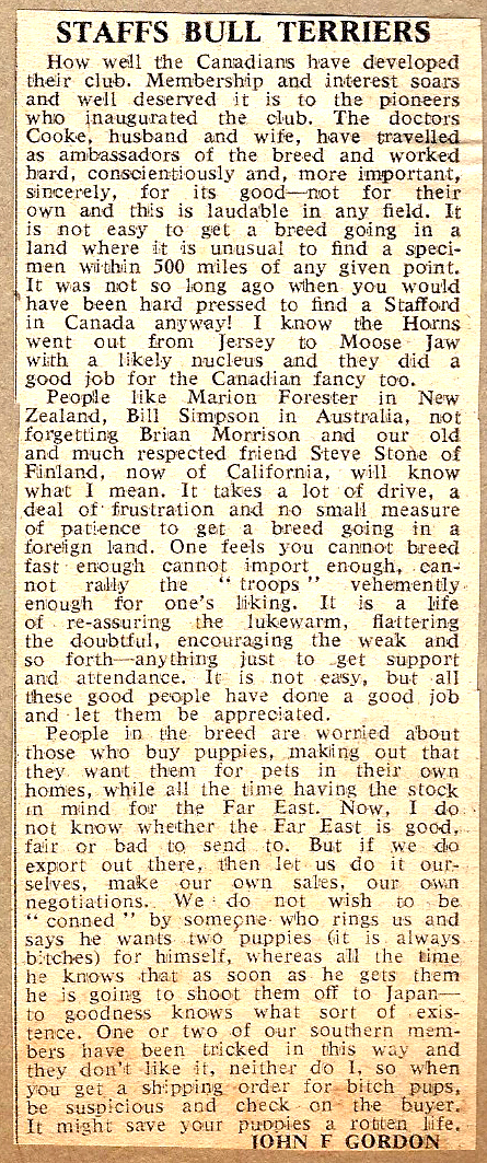 John F. Gordon clipping discussing starting a club.